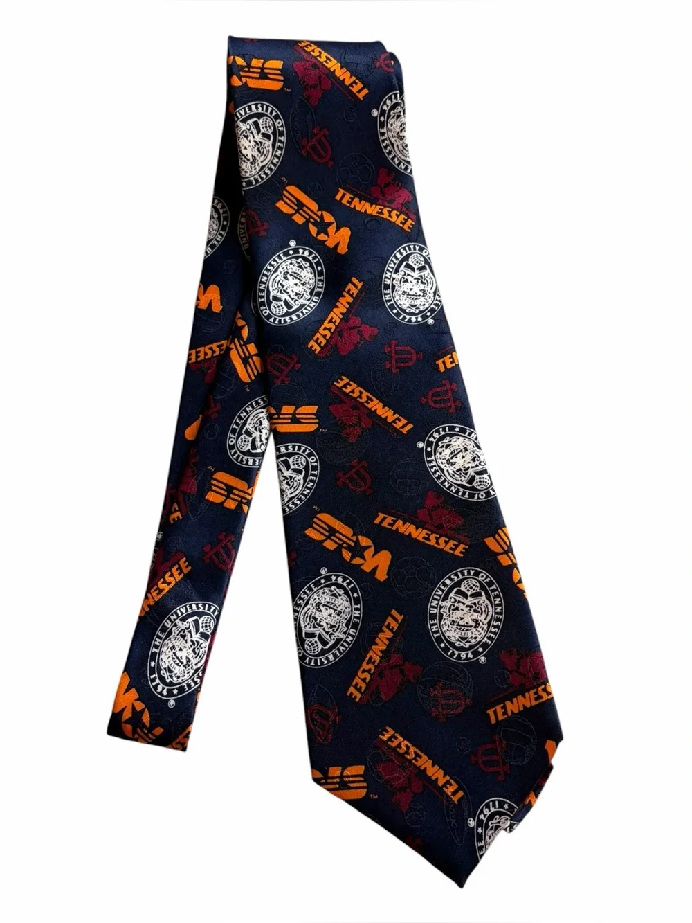 Vintage 90s Wembley University of Tennessee Volunteers Men's Silk Tie Crest UT